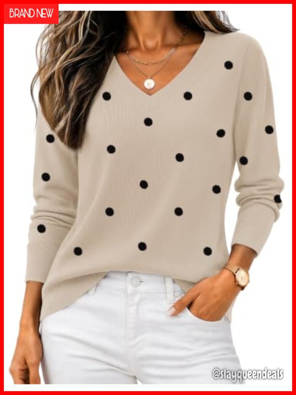 V Neck Ribbed Pullover Sweater Soft Knit Long Sleeve Fall Winter